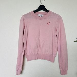 PopSugar Pink sweater Heart size L